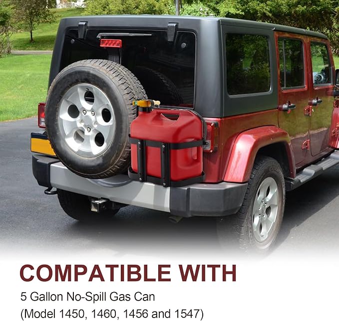 5 Gallon Gas Can Holder, Metal Steel Fuel Container Mount Bracket Compatible - Image 2