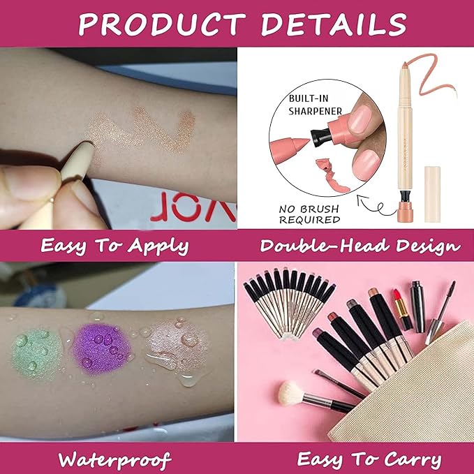 Enthusiasm Matte Eyeshadow Stick, Cream Eyeshadow Pencil, Long Lasting - Image 4