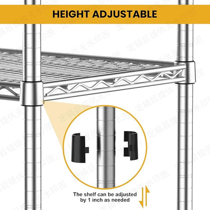 Metal Wire Shelving Unit Storage Shelves 4 Tier Adjustable Shelf Sturdy Steel - Image 9