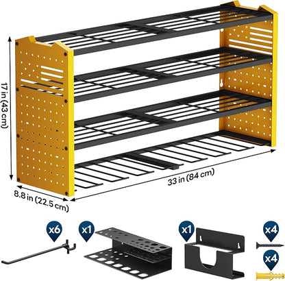 Tomorotec 4-Layer Wall-Mounted Power Tool Storage Rack, Heavy-Duty Steel Drill - Image 7