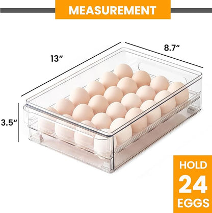 vacane 24 Egg Drawer for Fridge, Pull Out Egg Storage Container - Image 6