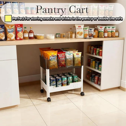 2 Tier Rolling Cart with Wheels - Image 8