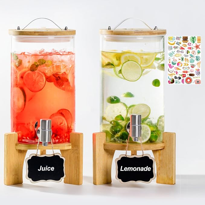 1.2 Gallon Large Glass Drink Dispenser by Unknown