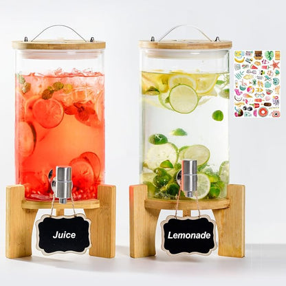 1.2 Gallon Large Glass Drink Dispenser by Unknown