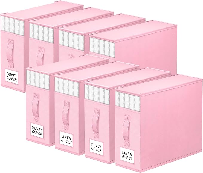 StorageTastic 8 Pack Bed Sheet Closet Organizers and Storage, Sturdy Foldable by StorageTastic