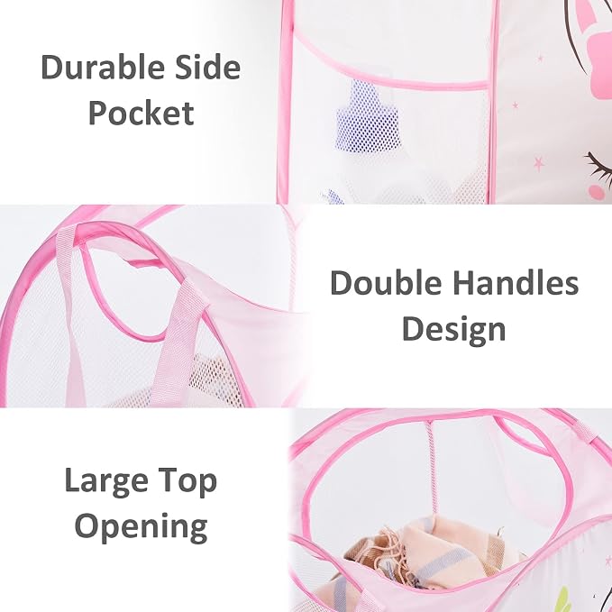 TECHMILLY Collapsible Mesh Pop Up Laundry Hamper - Image 4