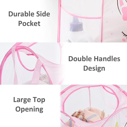 TECHMILLY Collapsible Mesh Pop Up Laundry Hamper - Image 4