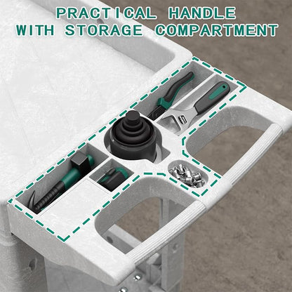 Heavy Duty Utility Rolling Tool Cart, 550 lbs Capacity Plastic Rolling Carts - Image 4
