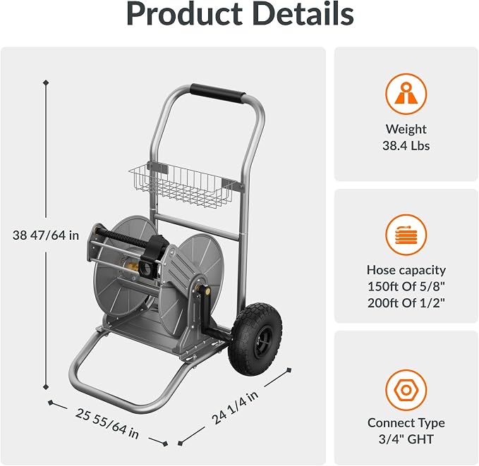 Giraffe Tools Garden Hose Reel Cart - Image 8
