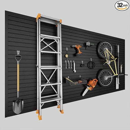 4'H x 8'W Slatwall Panel Garage Wall Organizer, Heavy Duty Interlocking Slat by GINCHAIN
