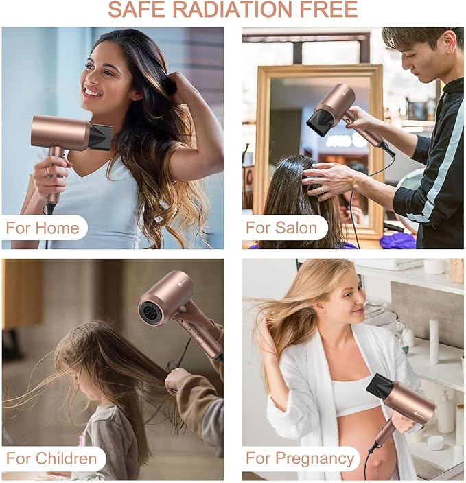 slopehill Professional Ionic Hair Dryer, Powerful 1800W Fast Drying Low Noise - Image 7