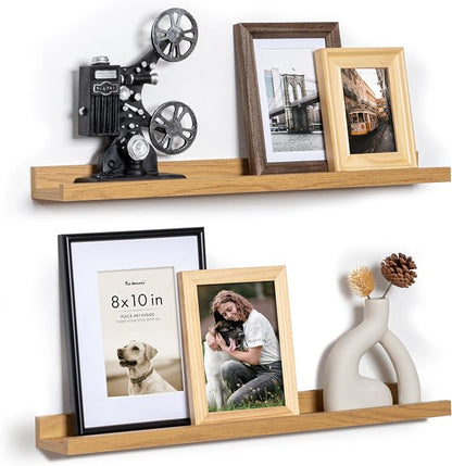 Fun Memories Picture Ledge Shelf, 24 Inch Floating Shelves Set of 2, Nursery by FunMemories