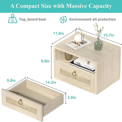 Floating Nightstand with Drawer - Image 2