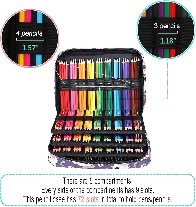 JAKAGO 220 Slots Colored Pencil Case Large Capacity Pen Holder - Image 3