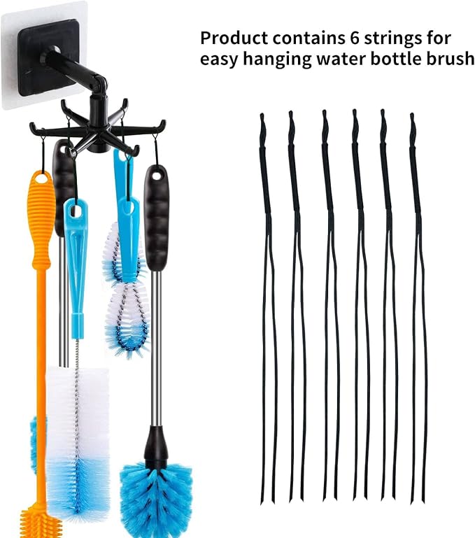 YeeBeny Water Bottle Brush Holder 360 Degrees Rotating Folding Hook - Image 2