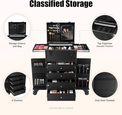Cosmetic Train Case, Makeup Organizer Travel Case - Image 2
