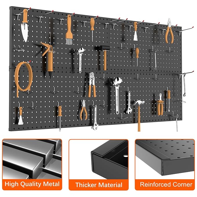 TORACK 4-Pack 12x24 inch Metal Pegboard Panels - Image 5