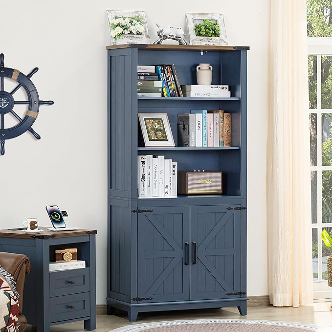 70in Tall Bookshelf 5 Tier Bookcase - Image 4