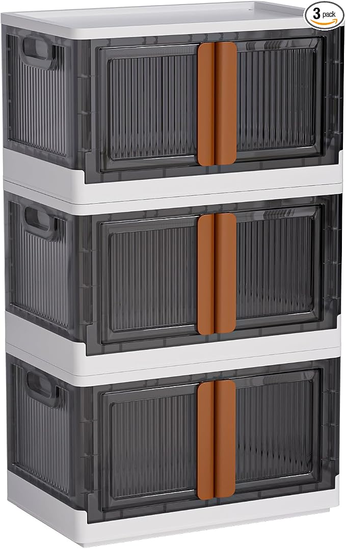 LCG 3-Tier Foldable Plastic Storage Bins by LCG-Tools