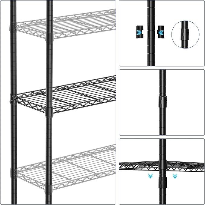 4-Tier Shelf Unit Organizer, 36 Inch Wire Shelf Rack - Image 5