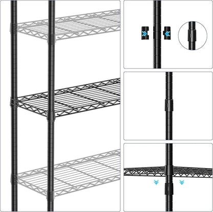 4-Tier Shelf Unit Organizer, 36 Inch Wire Shelf Rack - Image 5