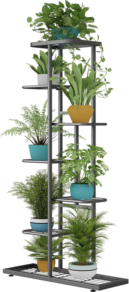 LINZINAR Plant Stand Metal 7 Tier 8 Potted Multiple Flower Pot Holder Shelf by LINZINAR