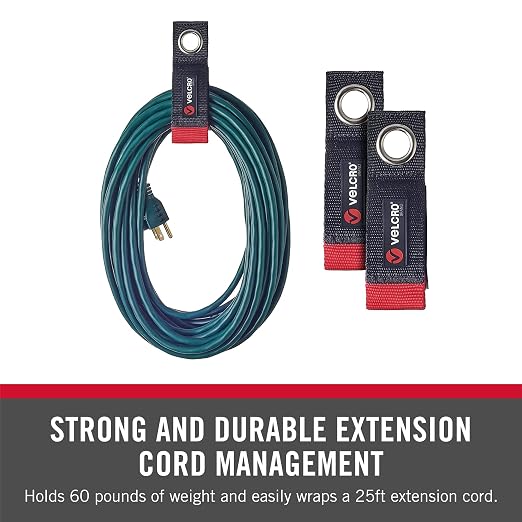 VELCRO Brand Extension Cord Organizer Holder. Heavy Duty Straps - Image 2