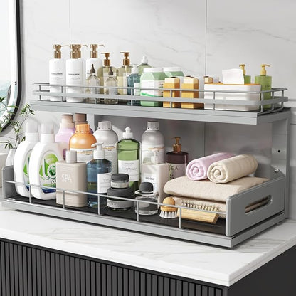 Under Sink Organizer Upgrade To Professional Rails, 2-Tier Dual Pull Out - Image 8