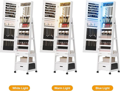 GarveeHome Full Length Mirror Jewelry Organizer, 66 in Lockable Jewelry Armoire - Image 4