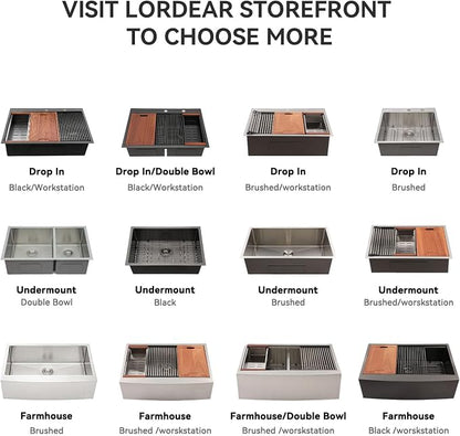 Lordear 32 Undermount Kitchen Sink 32x19 Inch Stainless Steel Kitchen Sinks - Image 9