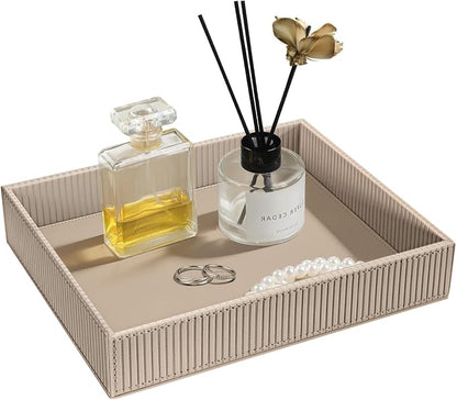 SITHON Valet Tray Desk Organizer, PU Leather Catchall Bedside Vanity Tray by SITHON