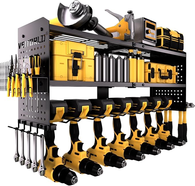 Large Power Tool Organizer Wall Mount, 3-Tier Heavy Duty Metal Loads 260 lbs by VEITORLD