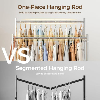 HYSEYY Clothes Rack, Double Rods Rolling Clothing Rack - Image 7