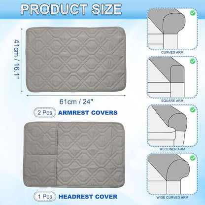 uxcell 3Pcs Sofa Armrest Covers, Armchair Covers - Image 2
