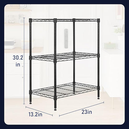 PayLessHere | 3-Tier Wire Shelf | 23"x13"x30" | Black | Adjustable Racks | - Image 3