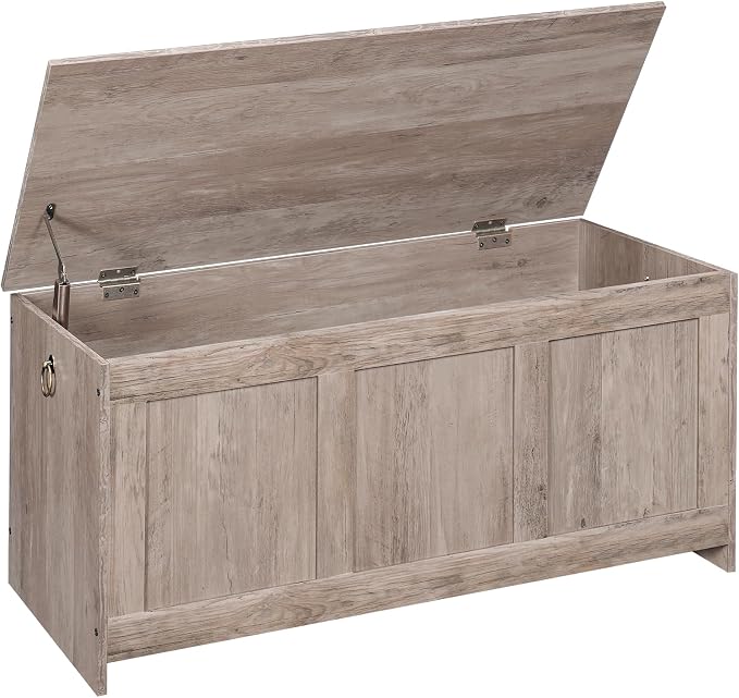 HOOBRO Storage Bench, 39.3" Retro Wooden Storage Chest, Wooden Storage Trunk by HOOBRO