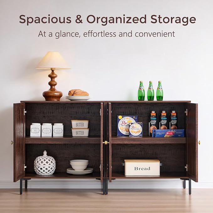 IFGET 92.63" W Modern Arched Sideboard Buffet Cabinet - Image 3