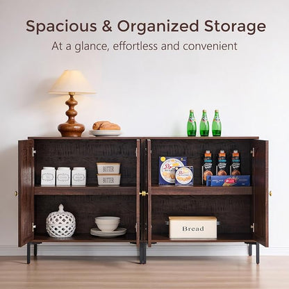 IFGET 92.63" W Modern Arched Sideboard Buffet Cabinet - Image 3