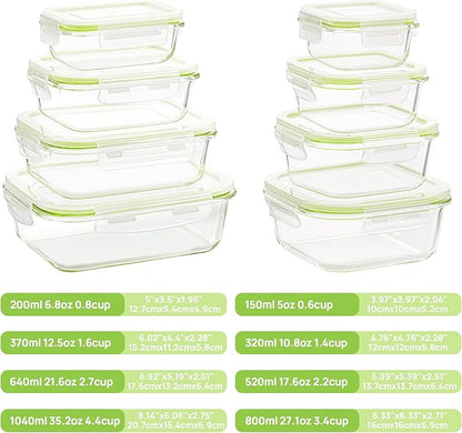 Vtopmart 8 Pack Glass Food Storage Containers - Image 2