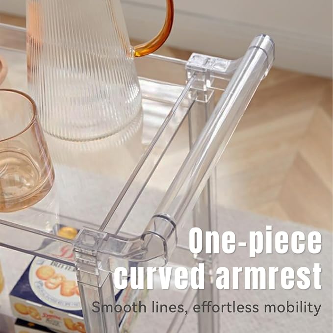 Acrylic Utility Rolling Cart, 3-Tier Clear Acrylic Storage Cart - Image 9