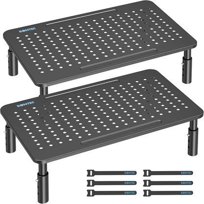 BONTEC 2 Pack 3 Height Adjustable Monitor Stand Riser by BONTEC