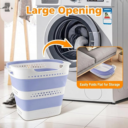 Collapsible Plastic Laundry Basket Hamper - Image 5