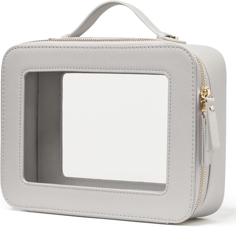 Popvibe Clear Makeup Bag Travel Cosmetic Case Transparent Toiletry Bag by POPVIBE