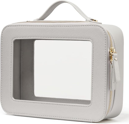 Popvibe Clear Makeup Bag Travel Cosmetic Case Transparent Toiletry Bag by POPVIBE