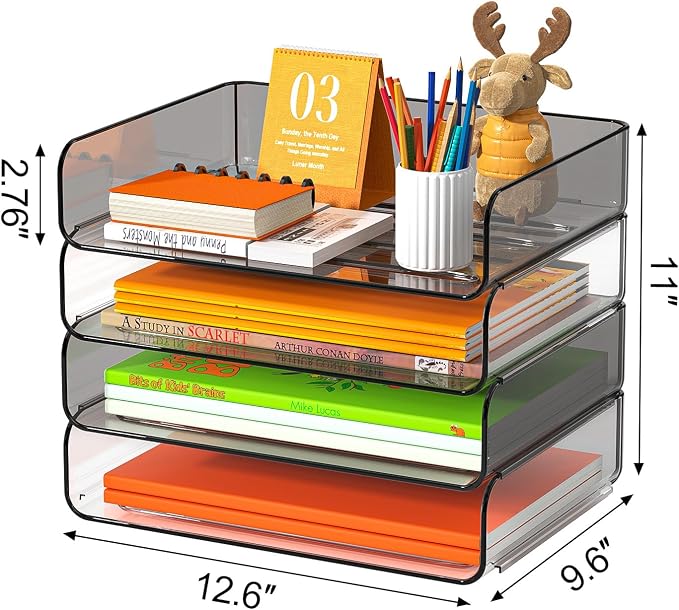 FANXIYQ 4-Tier Acrylic Paper Tray Organizer, Tool-Free Design - Image 5