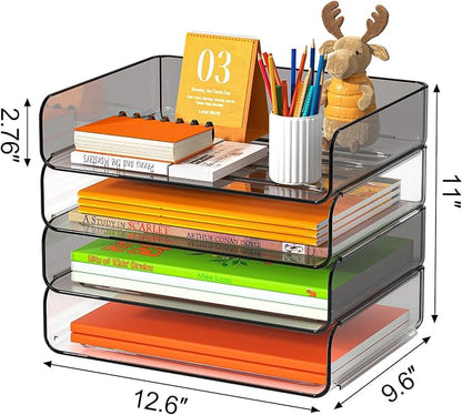 FANXIYQ 4-Tier Acrylic Paper Tray Organizer, Tool-Free Design - Image 5