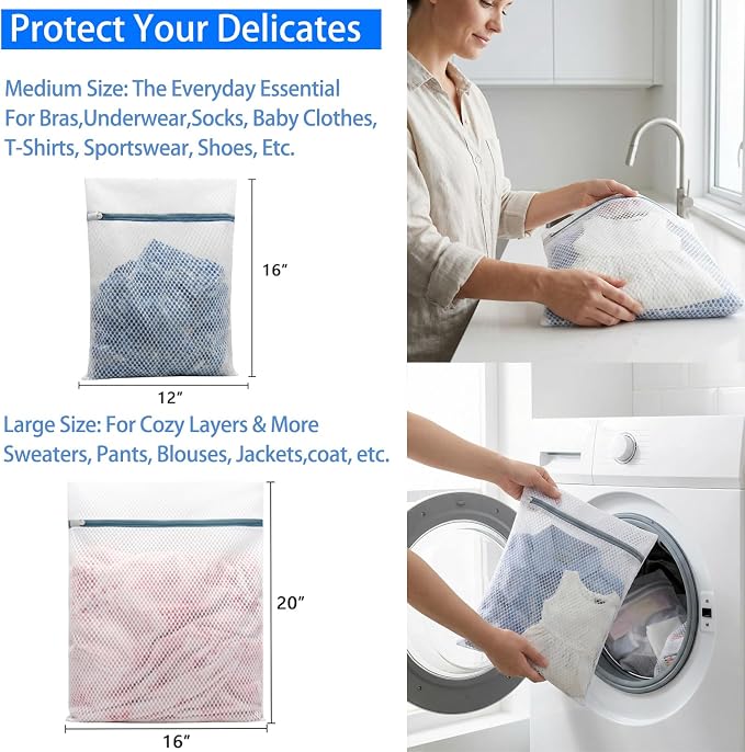 4Pcs Mesh Laundry Bags Delicates Lingerie Wash Bags - Image 6