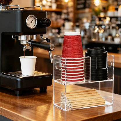 MYITYARD Coffee Cup Holder for Countertop, 2-Tier Clear Acrylic Cup Dispenser - Image 6