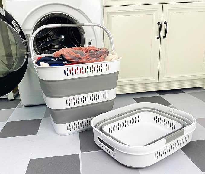 SAMMART 40L Collapsible Plastic Laundry Basket - Image 4