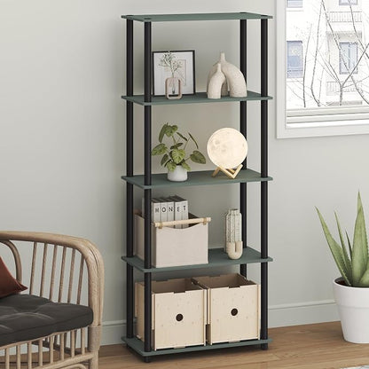Furinno Turn-N-Tube Storage Shelves, 5-Tier Book Shelf, Corner Shelf, Toolless - Image 2